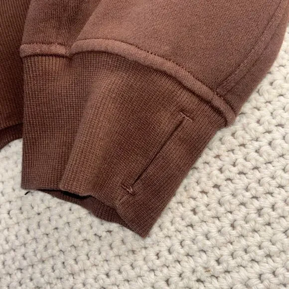 Lululemon Scuba Oversized Hoodie Women's XL/XXL Brown 1/2 Zip Cropped Active - Picture 10 of 13